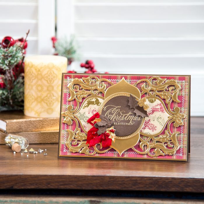 Spellbinders | Christmas Blessings Card using Christmas Dove Frame Die. Video