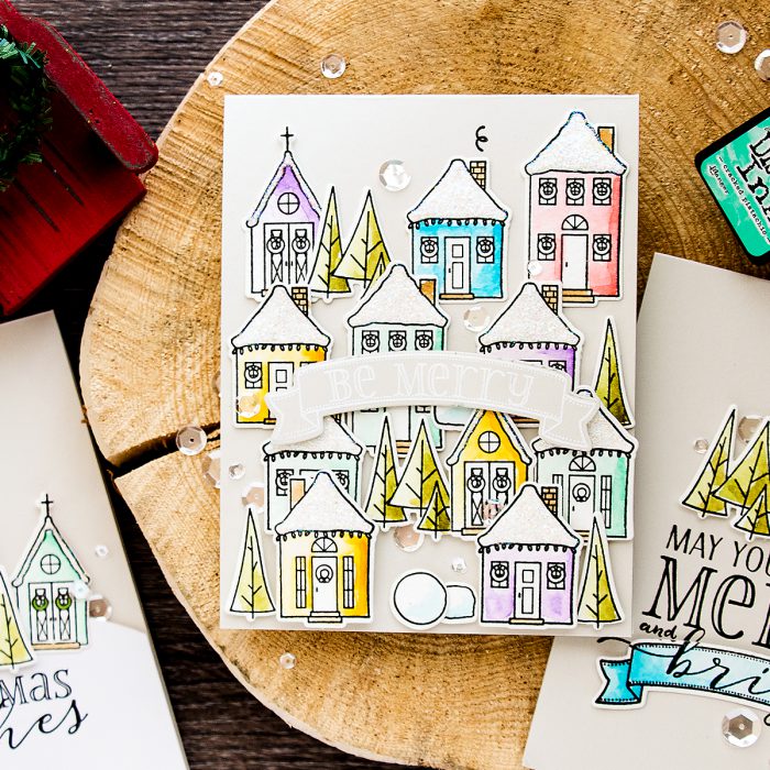 WPlus9 | Snowy Holiday Houses Cards. Video