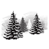 Spellbinders Pine Tree 3D Shading Cling Stamp