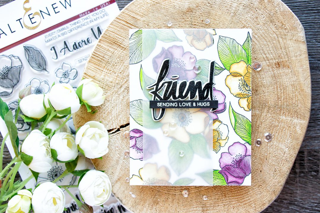 Altenew | Sending Love & Hugs Floral Friendship Card