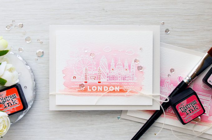 Hero Arts | Watercolor Paris & London Valentine's Day Cards. Blog Hop + Giveaway