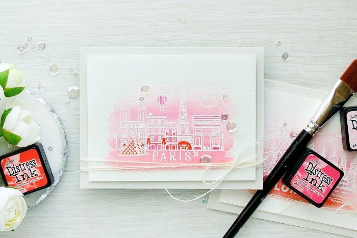 Hero Arts | Watercolor Paris & London Valentine's Day Cards. Blog Hop + Giveaway