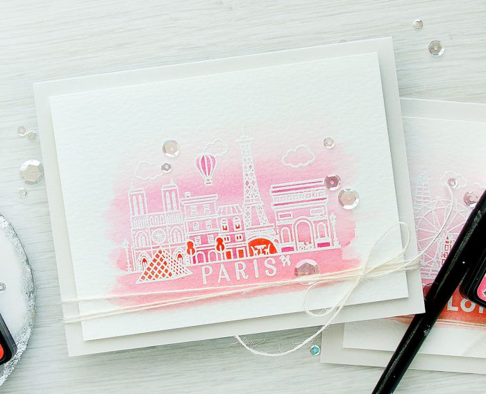 Hero Arts | Watercolor Paris & London Valentine's Day Cards. Blog Hop + Giveaway