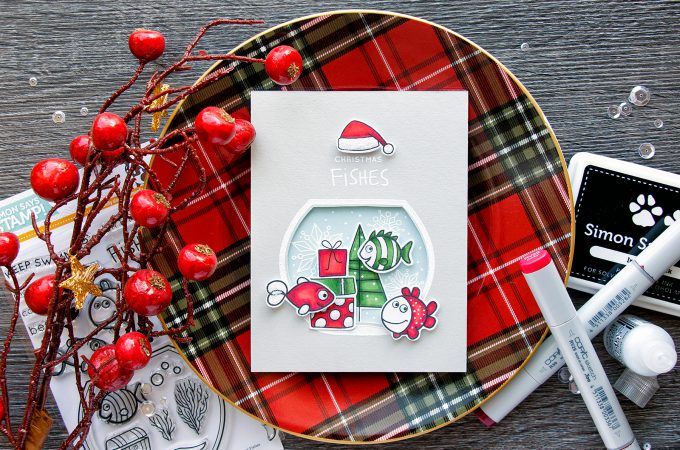 Simon Says Stamp | Christmas Fishes Card by Yana Smakula. Create a Christmas Fish tank!