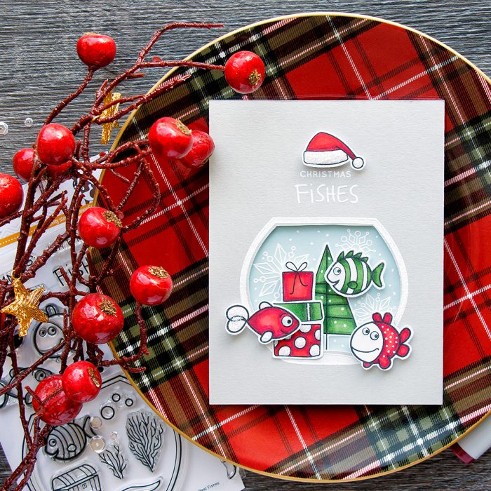 Simon Says Stamp | Christmas Fishes Card by Yana Smakula. Create a Christmas Fishtank! 