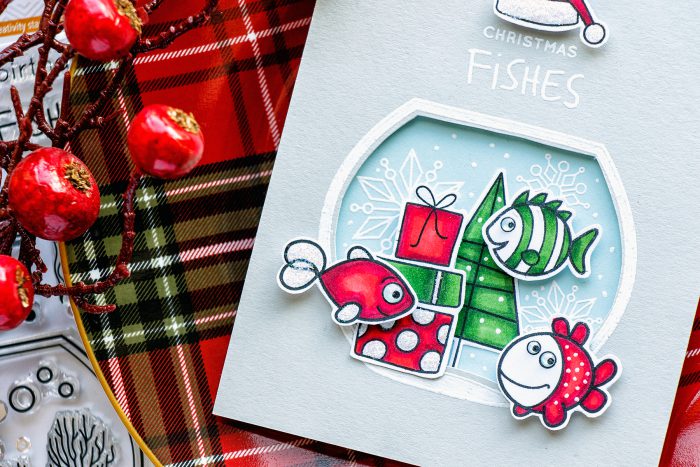 Simon Says Stamp | Christmas Fishes Card by Yana Smakula. Create a Christmas Fish tank! 