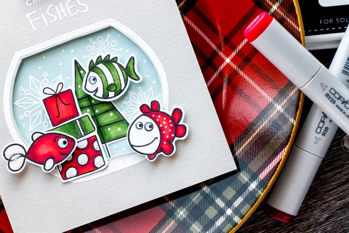 Simon Says Stamp | Christmas Fishes Card by Yana Smakula. Create a Christmas Fish tank!