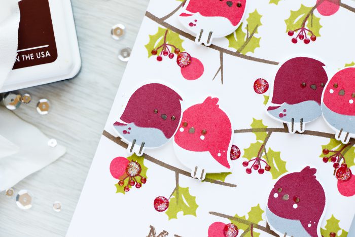 WPlus9 | Stamping Holiday Scenes - Merry Christmas Robins Cards. Video