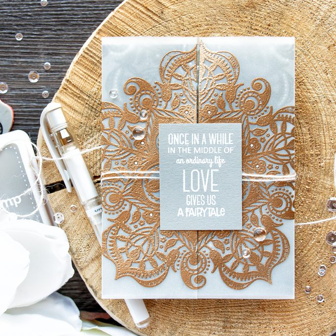 Simon Says Stamp | Love Gives Us a Fairytale - Heat Embossed Lace Card