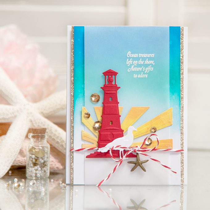 Spellbinders | Simple Coastal Card with Ink Blended Background. Video