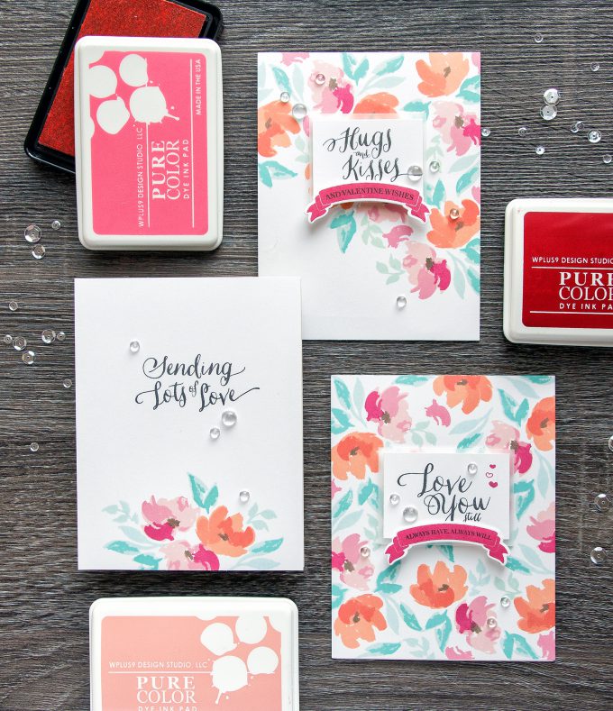 WPlus9 | Floral Valentines - Background Stamping 3 Ways