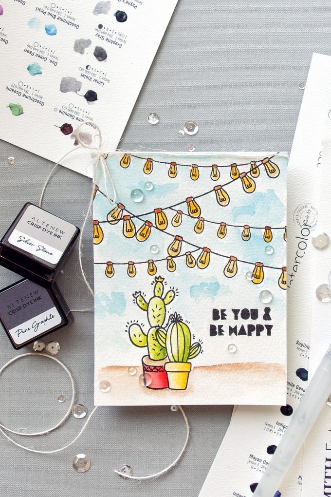 Altenew | Watercolor Cacti Card