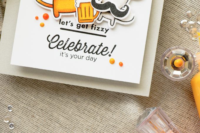 Hero Arts | Wobbler Let's Get Fizzy Funny Cat & Mouse Birthday Card