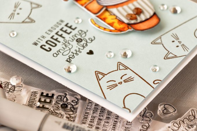 Simon Says Stamp | With Enough Coffee Anything Is Possible. Cat-Detective Card
