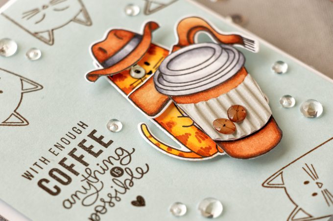 Simon Says Stamp | With Enough Coffee Anything Is Possible. Cat-Detective Card