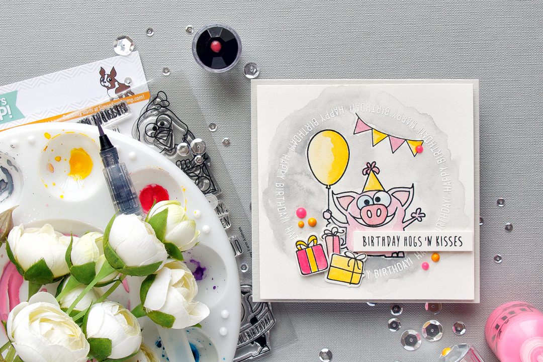 Simon Says Stamp | Piggy Birthday Card - Wishing You Hogs & Kisses