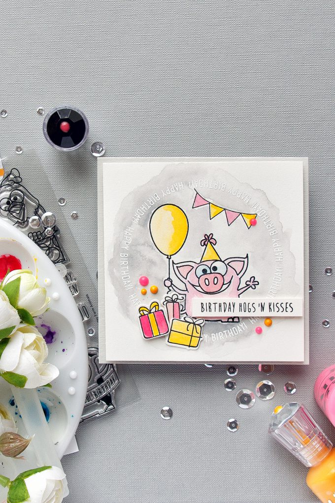 Simon Says Stamp | Piggy Birthday Card - Wishing You Hogs & Kisses
