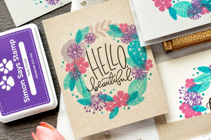 Simon Says Stamp | Quick Stamp Floral Wreath Cards with WPlus9 Feathers & Florals Stamp Set. Video