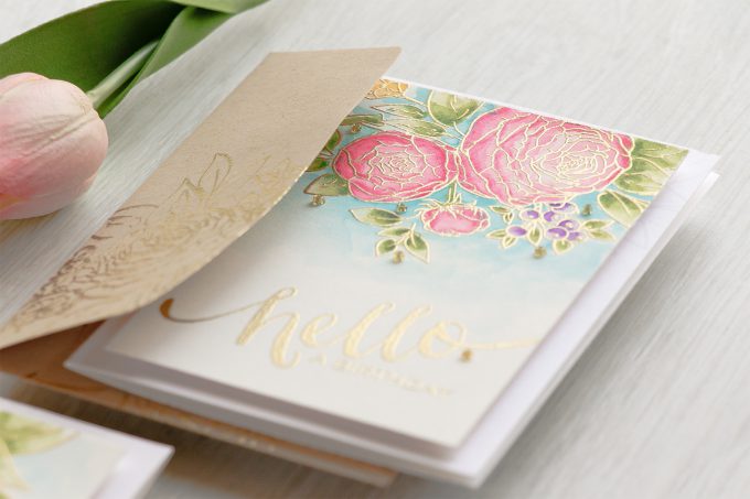 WPlus9 | Floral Cards Trio - Easy Watercolor Ranunculus using Daniel Smith Watercolors. Video Tutorial