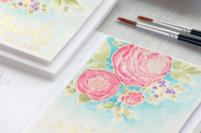 WPlus9 | Floral Cards Trio - Easy Watercolor Ranunculus using Daniel Smith Watercolors. Video Tutorial