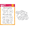 Wplus9 Modern Petunias Clear Stamp and Die Combo