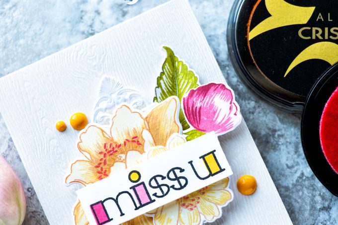 Altenew | Miss You Floral Card using Garden Treasures and Filled Alpha