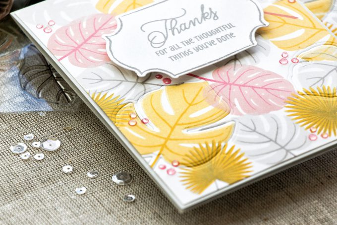 Papertrey Ink | Creating Stamped Patterns With the Help of Stamps and Dies. Video tutorial by Yana Smakula. Thank You Cards created using alm Prints and Gathered Garden stamps and coordinating dies