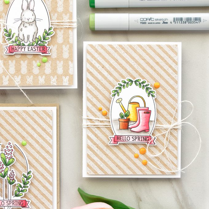 Simon Says Stamp | Quick Copic Colored Easter & Spring Cards using Spring Seeds stamp set. Cards by Yana Smakula