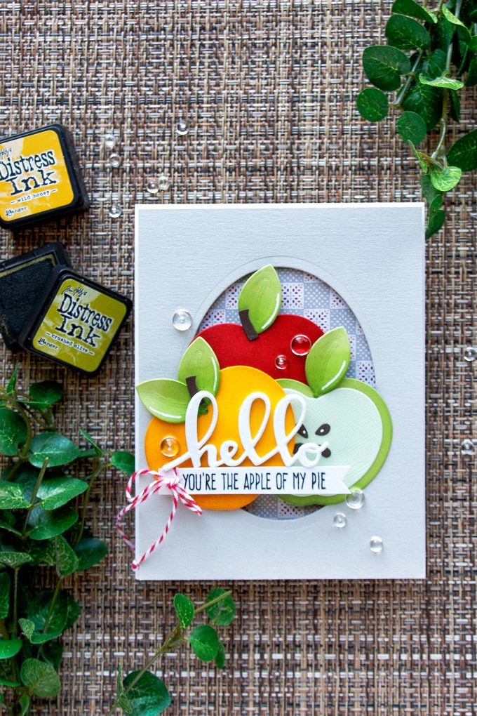 Spellbinders | Market Fresh Collection by Debi Adams. Hello - You're The Apple Of My Pie card by Yana Smakula using Apple A Day Dies