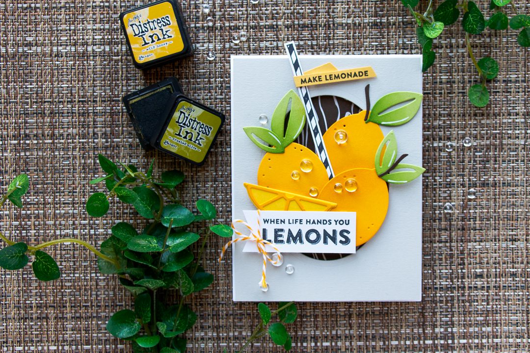 Spellbinders | Market Fresh Collection by Debi Adams. When Life Gives You Lemons - Make Lemonade card by Yana Smakula using Make Mine Lemon Lime Dies