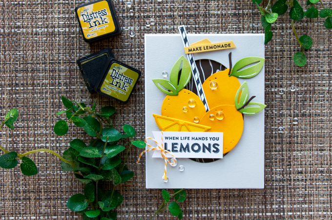 Spellbinders | Market Fresh Collection by Debi Adams. When Life Gives You Lemons - Make Lemonade card by Yana Smakula using Make Mine Lemon Lime Dies