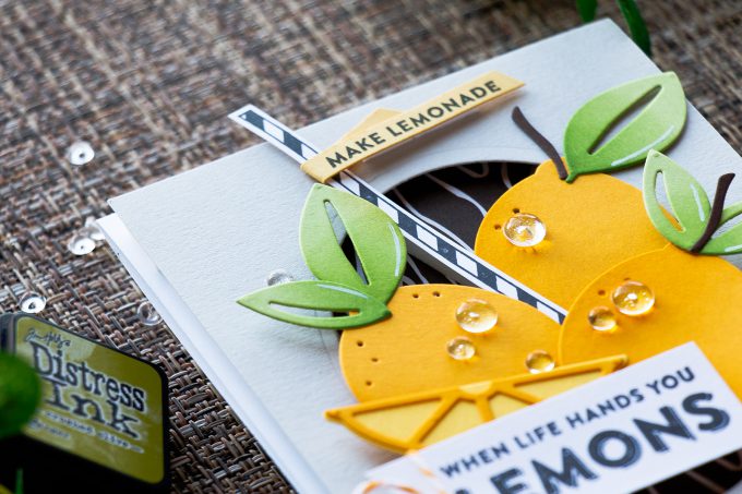 Spellbinders | Market Fresh Collection by Debi Adams. When Life Gives You Lemons - Make Lemonade card by Yana Smakula using Make Mine Lemon Lime Dies 