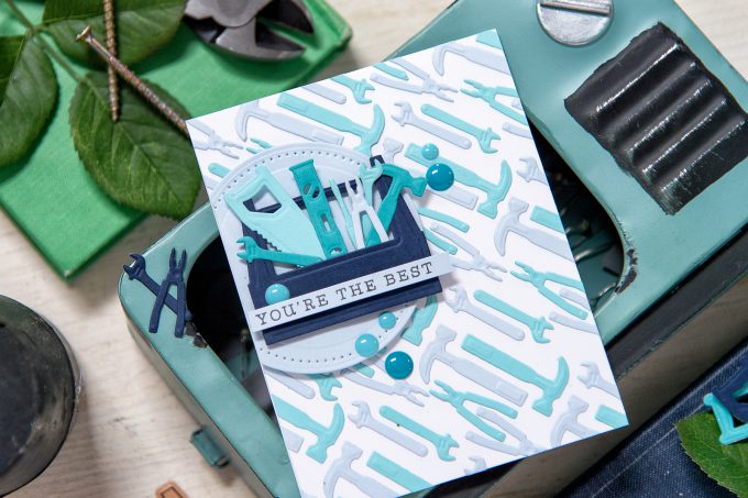 Spellbinders | Masculine (Father's Day card or card for guys and boys) You're The Best Card using Die D-Lites Toolbox Dies S3-262. Project by Yana Smakula.