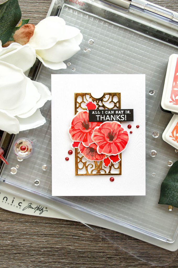 Hero Arts | Color Layering Poppies Thank You Card and Tonic Studios Stamp Platform