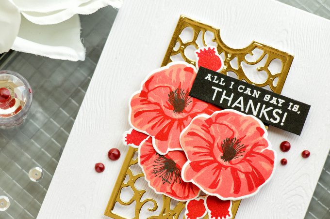 Hero Arts | Color Layering Poppies Thank You Card and Tonic Studios Stamp Platform