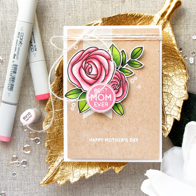 Simon Says Stamp | Elegant Happy Mother's Day Card with Best Mom Ever SSS130501 Stamp Set