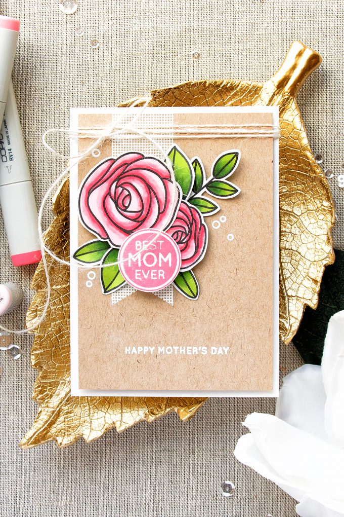 Simon Says Stamp | Elegant Happy Mother's Day Card with Best Mom Ever SSS130501 Stamp Set