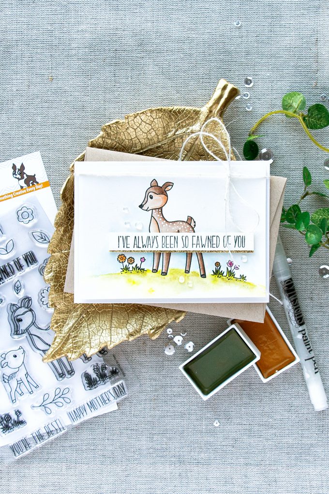 Simon Says Stamp | I've Always Been So Fawned Of You Watercolor Card by Yana Smakula
