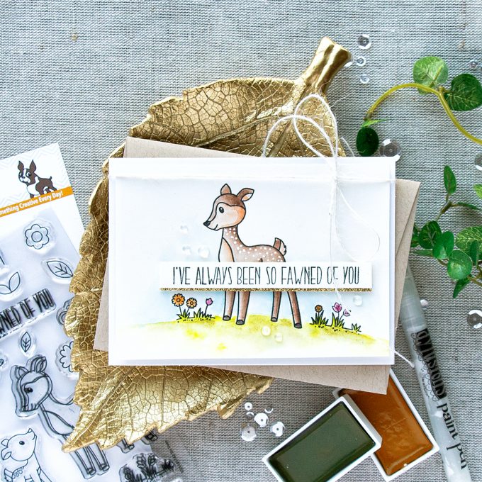 Simon Says Stamp | I've Always Been So Fawned Of You Watercolor Card by Yana Smakula