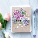 Simon Says Stamp | Floral Birthday Card with Sketch Ranunculus. Project by Yana Smakula