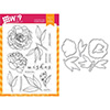 Wplus9 Modern Peonies Stamp and Die Combo