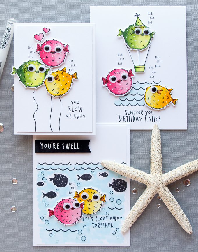 Hero Arts | Funny Puffer Fish Cards - Let's Float Away Together