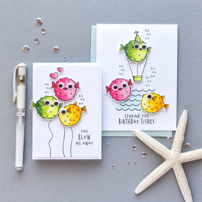 Hero Arts | Funny Puffer Fish Cards - Let's Float Away Together