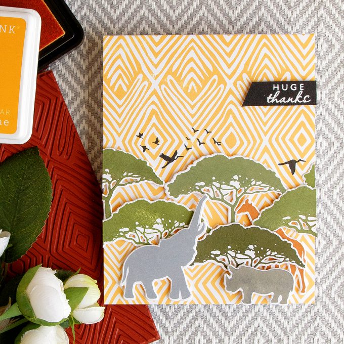 Hero Arts | Safari Huge Thanks Card. June My Monthly Hero Kit. Card by Yana Smakula