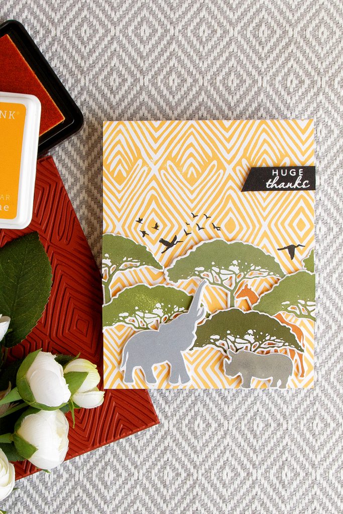 Hero Arts | Safari Huge Thanks Card. June My Monthly Hero Kit. Card by Yana Smakula