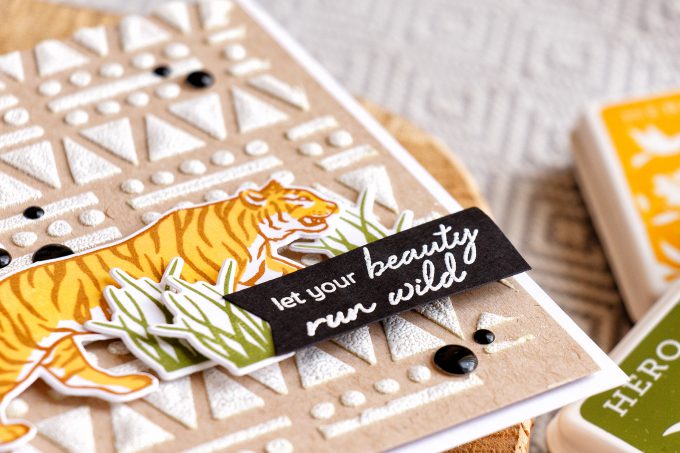 Hero Arts | Let Your Beauty Run Wild card by Yana Smakula. Using Color Layering Tiger stamp set