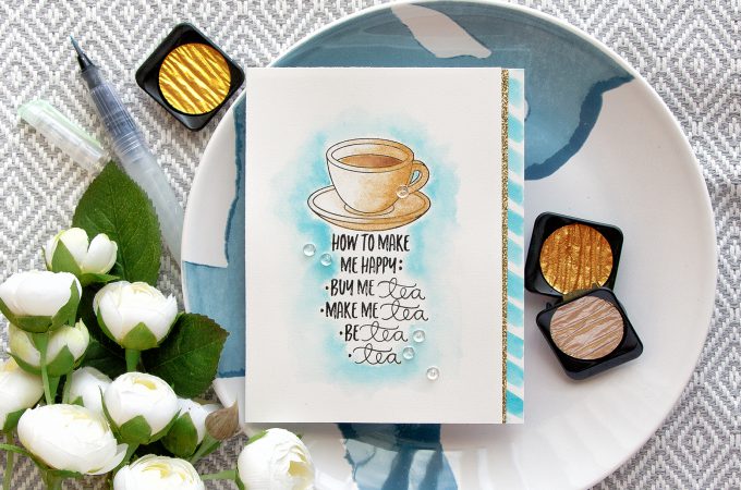 Simon Says Stamp | Make Me Tea... Card by Yana Smakula using CHOOSE HAPPY SSS101617 and COFFEE AND TEA SSS101695 stamps
