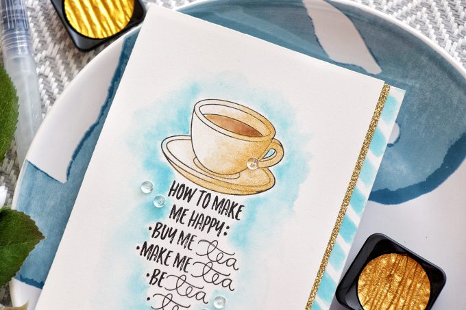 Simon Says Stamp | Make Me Tea... Card by Yana Smakula using CHOOSE HAPPY SSS101617 and COFFEE AND TEA SSS101695 stamps