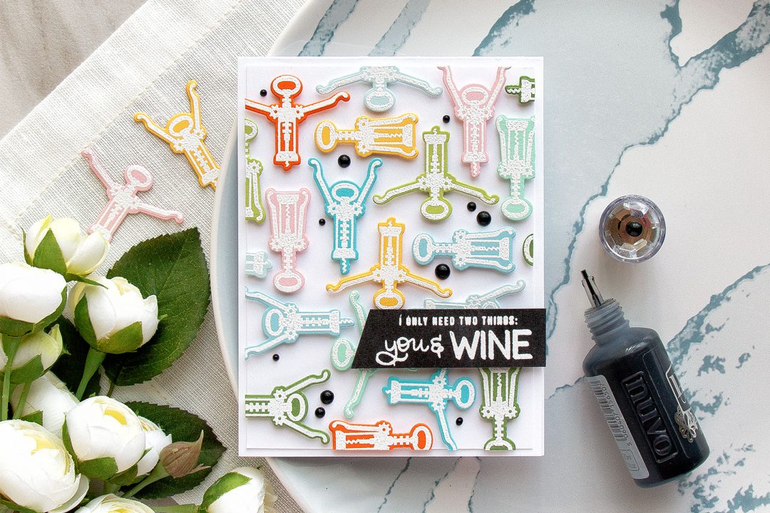 Simon Says Stamp | I Only Need Two Things: You & Wine Card by Yana Smakula