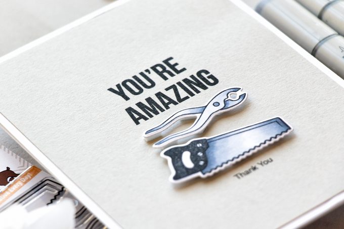 Simon Says Stamp | Quick & Easy Thank You Card For a Handyman by Yana Smakula. Using Simon Says Clear Stamps FATHER'S DAY FINDS SSS101624 Dads And Grads